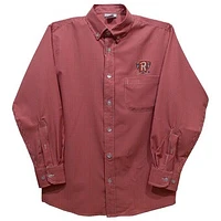 Youth Vive La Fete Red Radford Highlanders Gingham Button-Down Long Sleeve Shirt