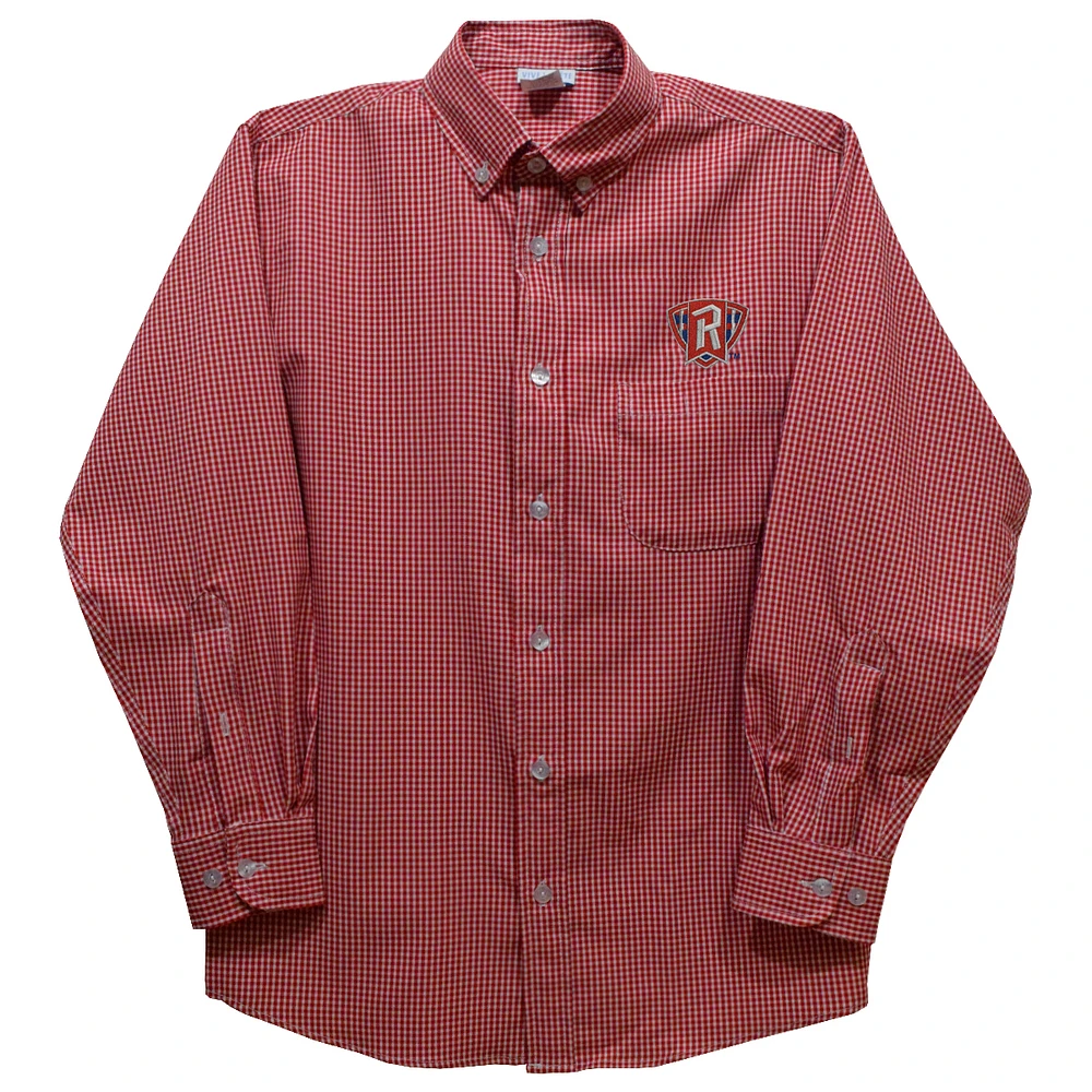 Youth Vive La Fete Red Radford Highlanders Gingham Button-Down Long Sleeve Shirt