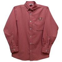 Youth Vive La Fete Red Radford Highlanders Gingham Button-Down Long Sleeve Shirt