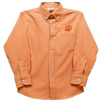 Youth Vive La Fete Orange Sam Houston State Bearkats Gingham Button-Down Long Sleeve Shirt