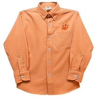 Youth Vive La Fete Orange Sam Houston State Bearkats Gingham Button-Down Long Sleeve Shirt