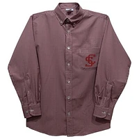 Youth Vive La Fete Maroon Santa Clara Broncos Gingham Button-Down Long Sleeve Shirt