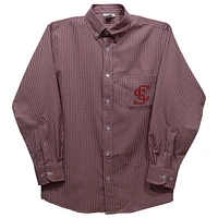 Youth Vive La Fete Maroon Santa Clara Broncos Gingham Button-Down Long Sleeve Shirt