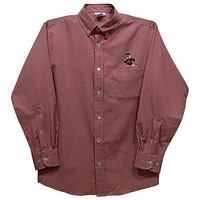 Youth Vive La Fete Garnet South Carolina State Bulldogs Gingham Button-Down Long Sleeve Shirt