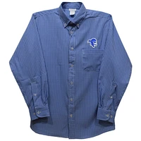 Youth Vive La Fete Blue Seton Hall Pirates Gingham Button-Down Long Sleeve Shirt