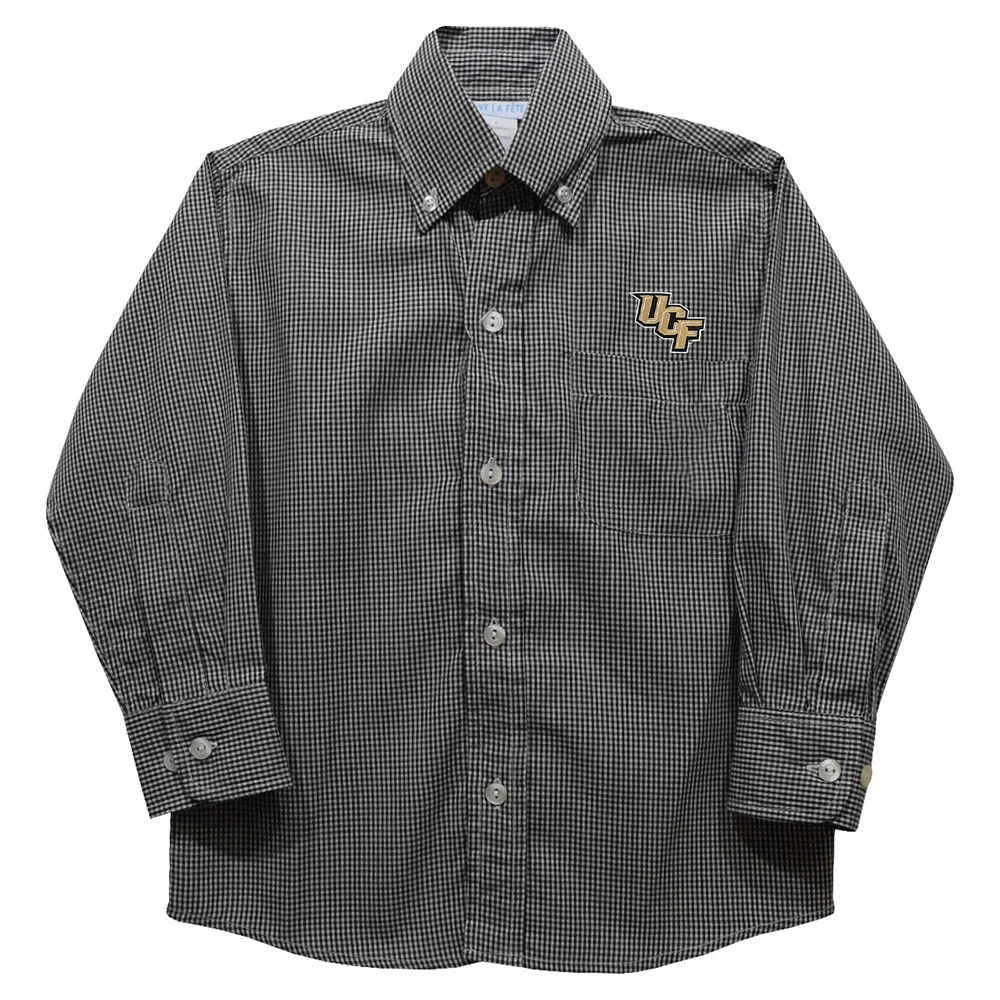 Youth Vive La Fete Black UCF Knights Gingham Button-Down Long Sleeve Shirt