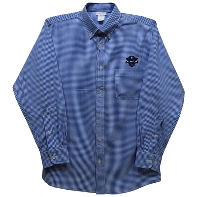 Youth Vive La Fete Blue New Orleans Privateers Gingham Button-Down Long Sleeve Shirt