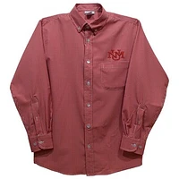 Youth Vive La Fete Cherry New Mexico Lobos Gingham Button-Down Long Sleeve Shirt