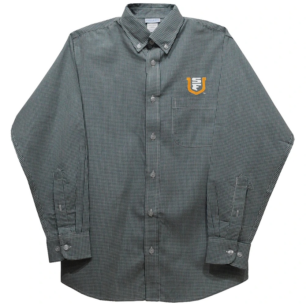Youth Vive La Fete Green San Francisco Dons Gingham Button-Down Long Sleeve Shirt
