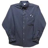 Youth Vive La Fete Navy Wisconsin Stout Blue Devils Gingham Button-Down Long Sleeve Shirt
