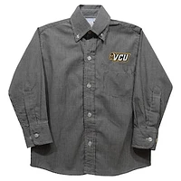 Youth Vive La Fete Black VCU Rams Gingham Button-Down Long Sleeve Shirt