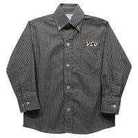 Youth Vive La Fete Black VCU Rams Gingham Button-Down Long Sleeve Shirt