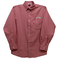 Youth Vive La Fete Red Valdosta State Blazers Gingham Button-Down Long Sleeve Shirt
