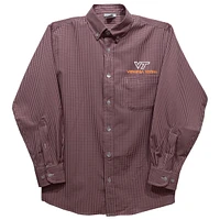 Youth Vive La Fete Maroon Virginia Tech Hokies Gingham Button-Down Long Sleeve Shirt