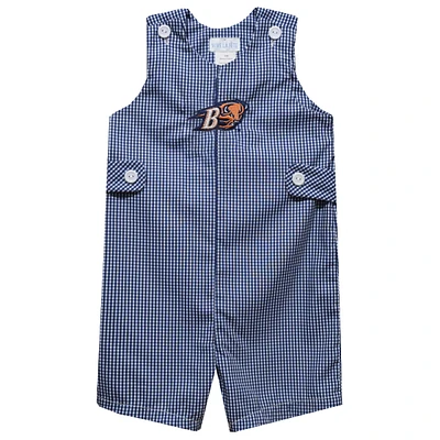 Infant Vive La Fete Blue Bucknell Bison Gingham Jon Romper