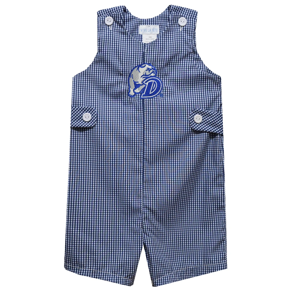 Infant Vive La Fete Blue Drake Bulldogs Gingham Jon Romper