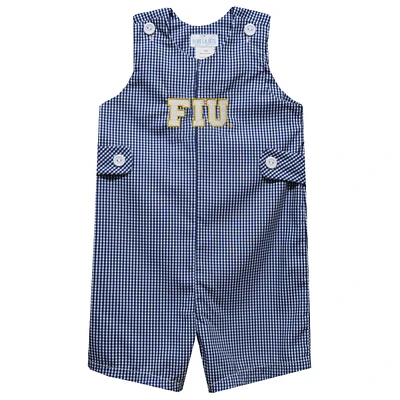 Infant Vive La Fete Navy FIU Panthers Gingham Jon Romper