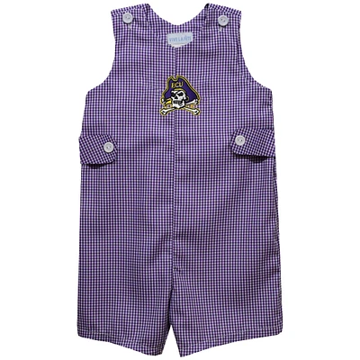 Infant Vive La Fete Purple ECU Pirates Gingham Jon Romper