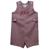 Infant Vive La Fete Maroon Eastern Kentucky Colonels Gingham Jon Romper