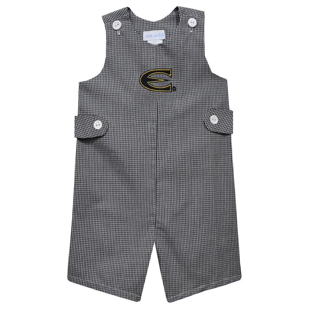 Infant Vive La Fete Black Emporia State Hornets Gingham Jon Romper