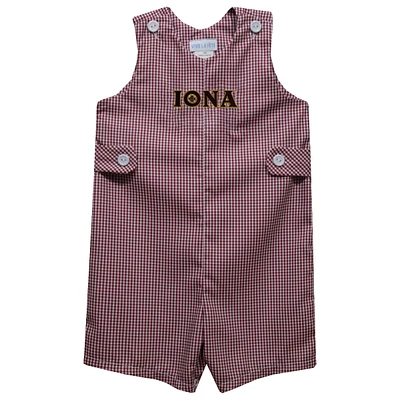 Infant Vive La Fete Maroon Iona University Gaels Gingham Jon Romper
