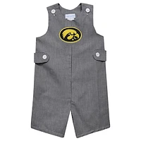 Infant Vive La Fete Black Iowa Hawkeyes Gingham Jon Romper