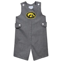 Infant Vive La Fete Black Iowa Hawkeyes Gingham Jon Romper
