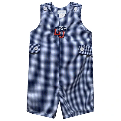 Infant Vive La Fete Navy Liberty Flames Gingham Jon Romper