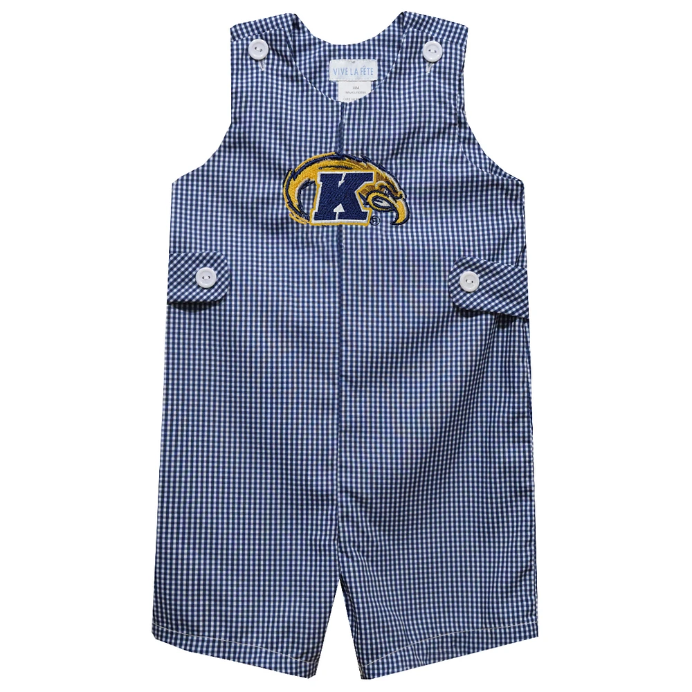 Infant Vive La Fete Navy Kent State Golden Flashes Gingham Jon Romper