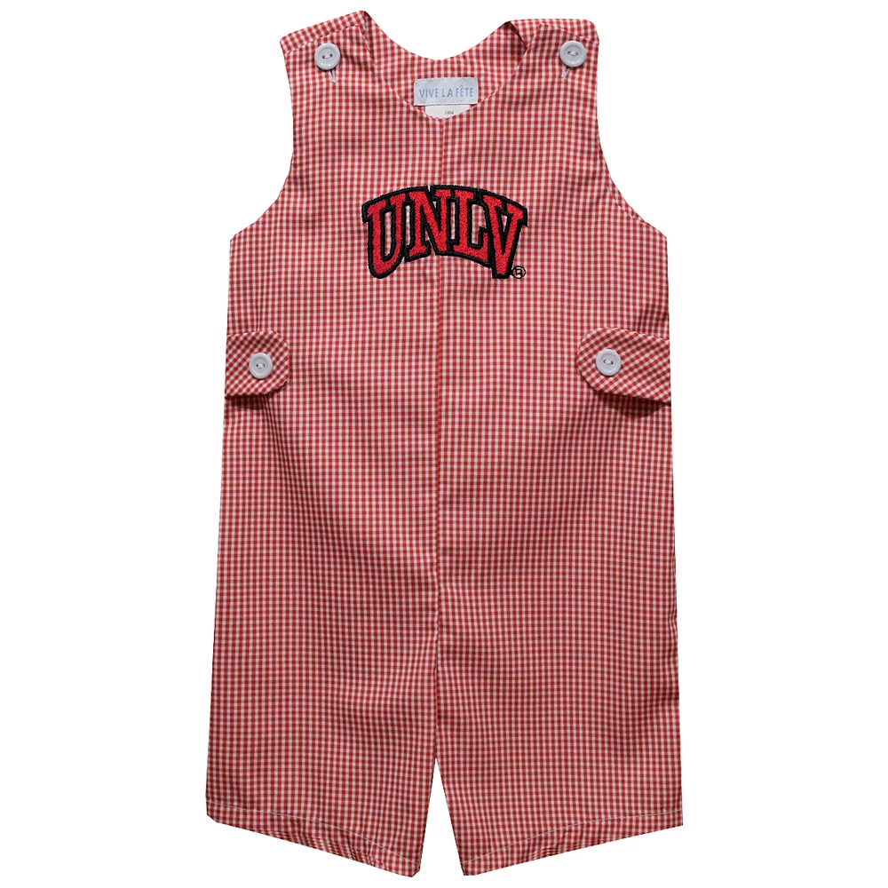Infant Vive La Fete Scarlet UNLV Rebels Gingham Jon Romper