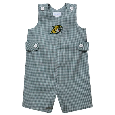Infant Vive La Fete Green Northern Michigan Wildcats Gingham Jon Romper