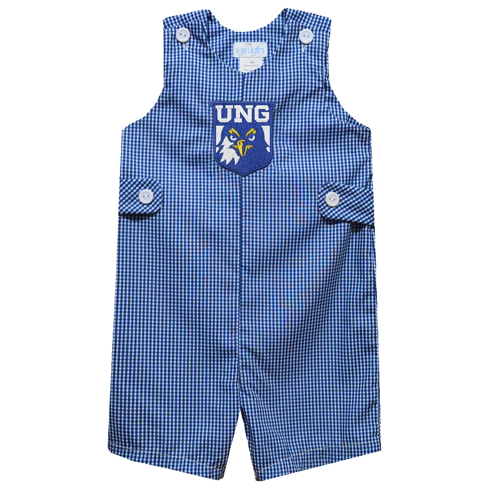 Infant Vive La Fete Blue North Georgia Nighthawks Gingham Jon Romper