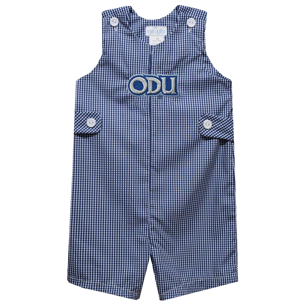 Infant Vive La Fete Blue Old Dominion Monarchs Gingham Jon Romper