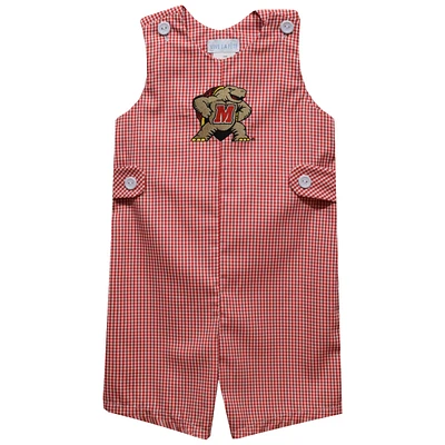 Infant Vive La Fete Red Maryland Terrapins Gingham Jon Romper