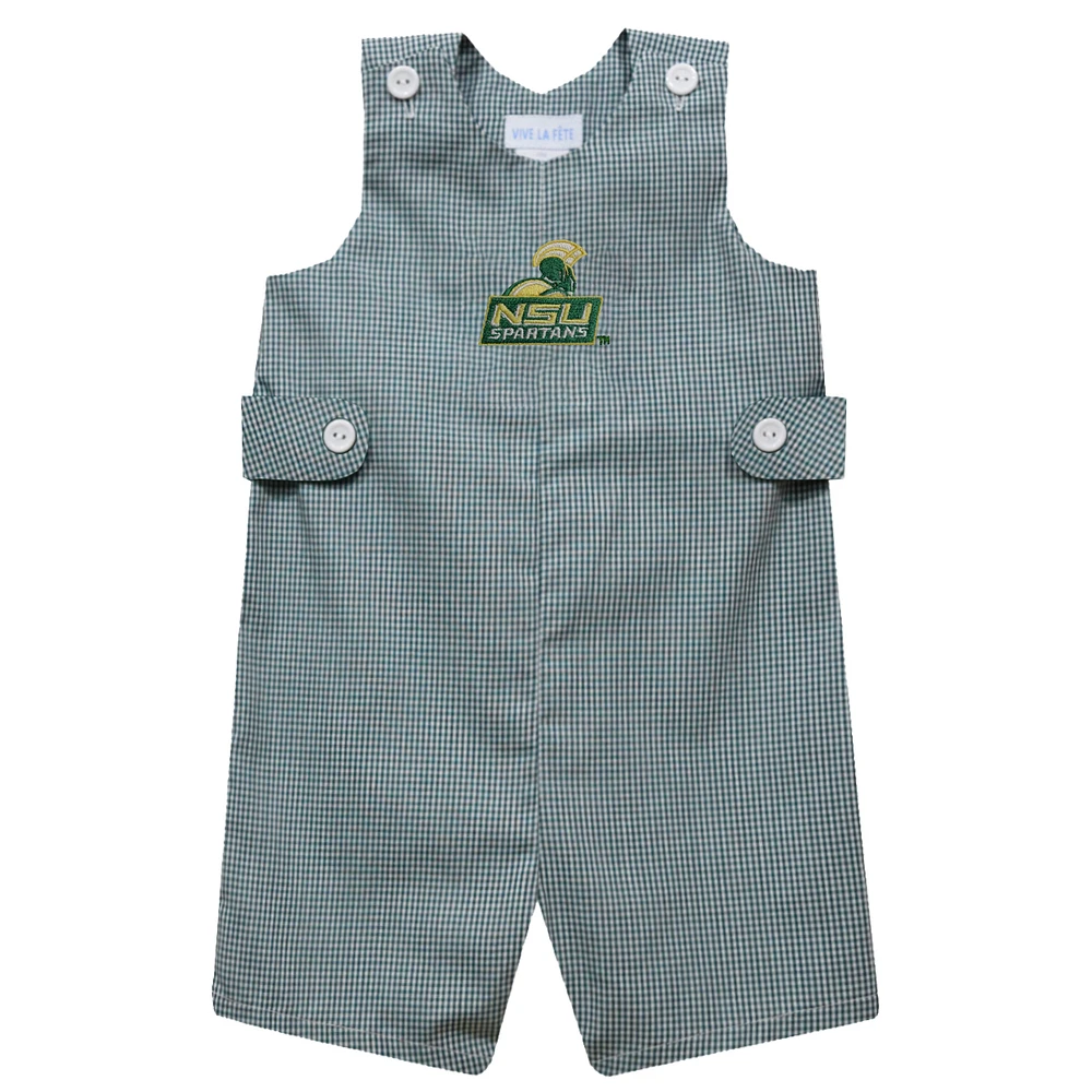 Infant Vive La Fete Green Norfolk State Spartans Gingham Jon Romper