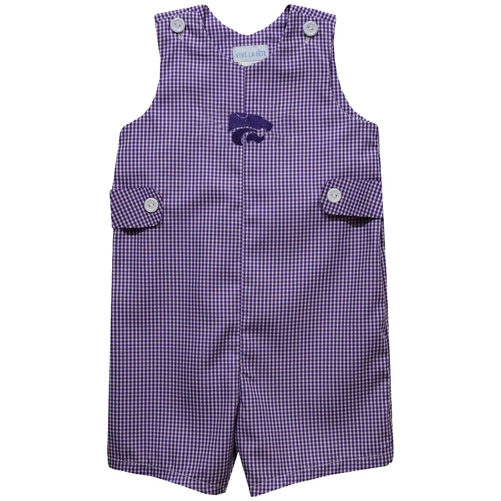 Infant Vive La Fete Purple Kansas State Wildcats Gingham Jon Romper