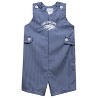 Infant Vive La Fete Navy Nevada Wolf Pack Gingham Jon Romper