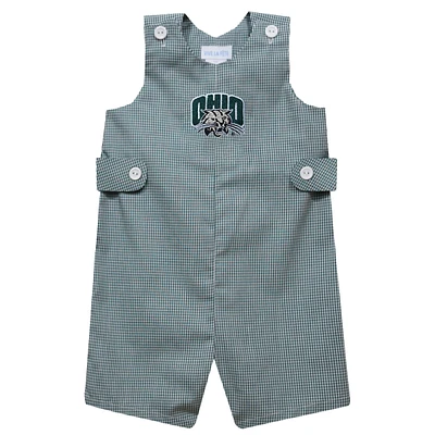 Infant Vive La Fete Green Ohio Bobcats Gingham Jon Romper
