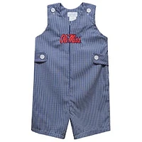 Infant Vive La Fete Navy Ole Miss Rebels Gingham Jon Romper