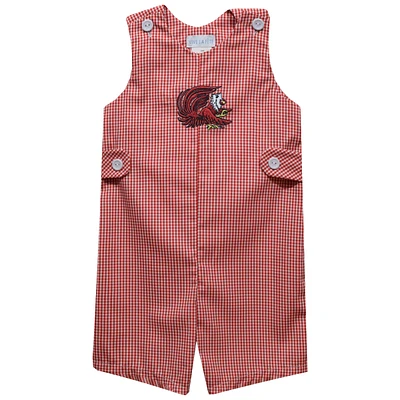 Infant Vive La Fete Red Jacksonville State Gamecocks Gingham Jon Romper
