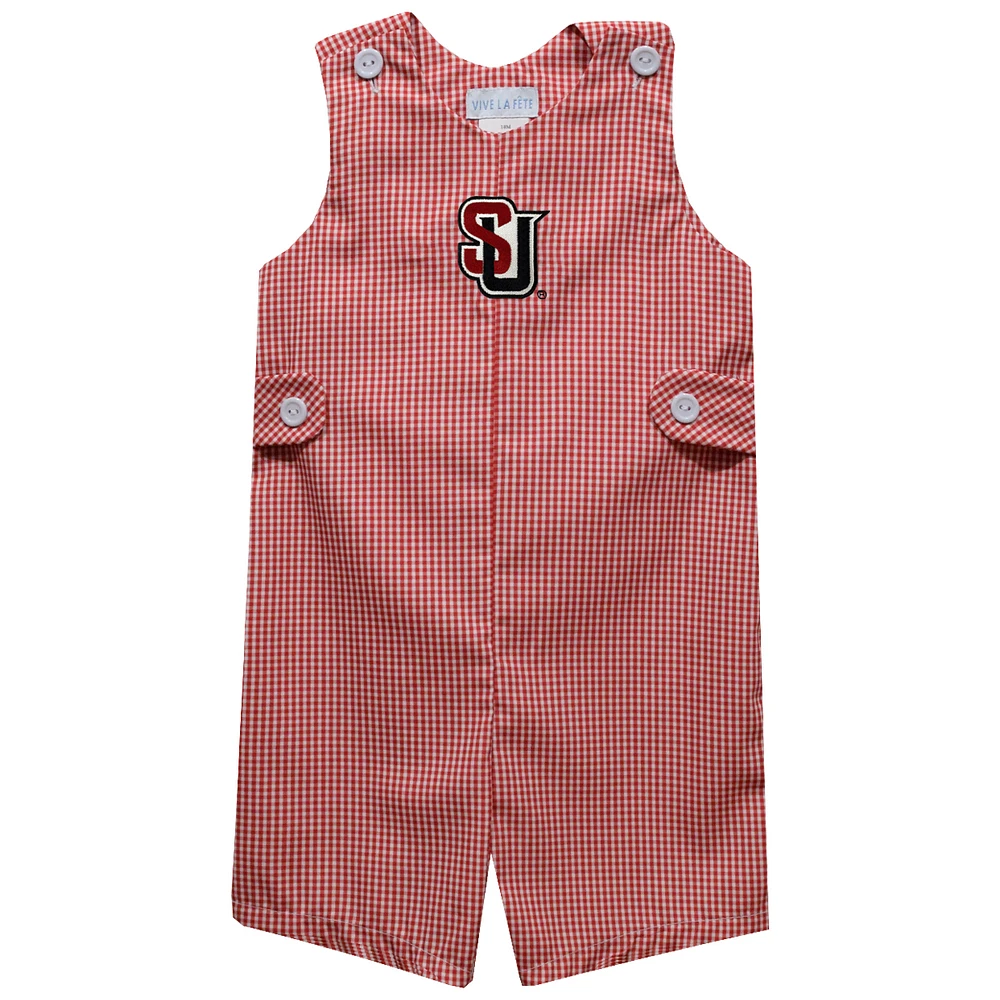 Infant Vive La Fete Red Seattle Redhawks Gingham Jon Romper