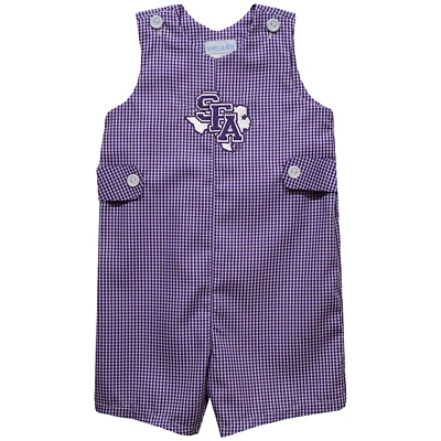 Infant Vive La Fete Purple Stephen F Austin Lumberjacks Gingham Jon Romper