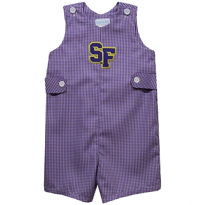 Infant Vive La Fete Purple San Francisco State Gators Gingham Jon Romper
