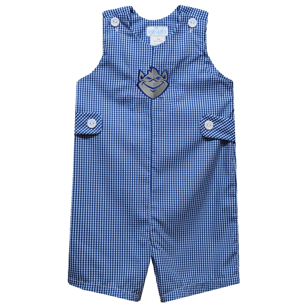 Infant Vive La Fete Blue Saint Louis Billikens Gingham Jon Romper
