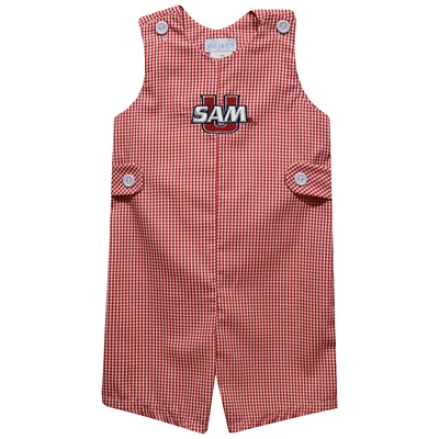 Infant Vive La Fete Red Samford Bulldogs Gingham Jon Romper