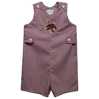 Infant Vive La Fete Maroon Texas State Bobcats Gingham Jon Romper