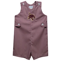 Infant Vive La Fete Maroon Texas State Bobcats Gingham Jon Romper