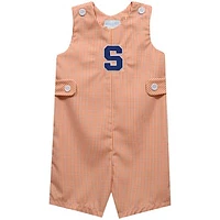 Infant Vive La Fete Orange Syracuse Gingham Jon Romper