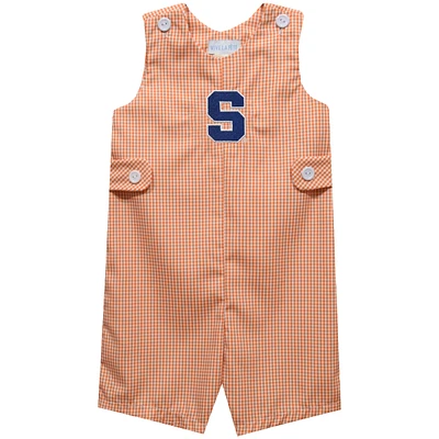 Infant Vive La Fete Orange Syracuse Gingham Jon Romper