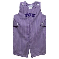 Infant Vive La Fete Purple TCU Horned Frogs Gingham Jon Romper